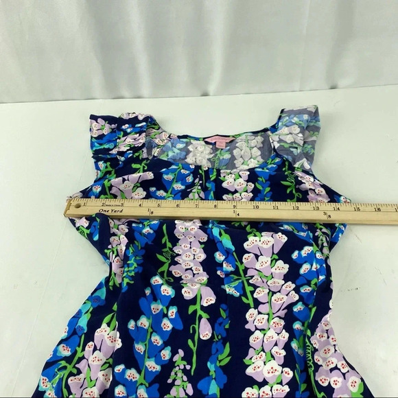 Lilly Pulitzer Womens XS Bluebell Print Dress Cap Sleeve Belted - Picture 5 of 8